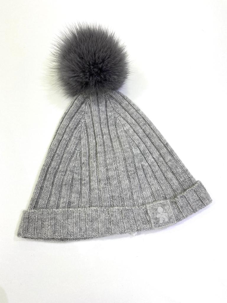 Cappello grigio con pon pon LE BEBE
