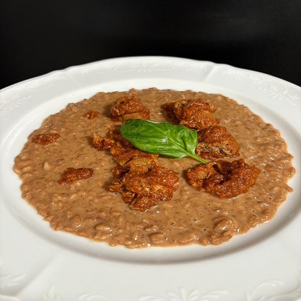 RISOTTO AL PRIMITIVO E BRASCIOLA