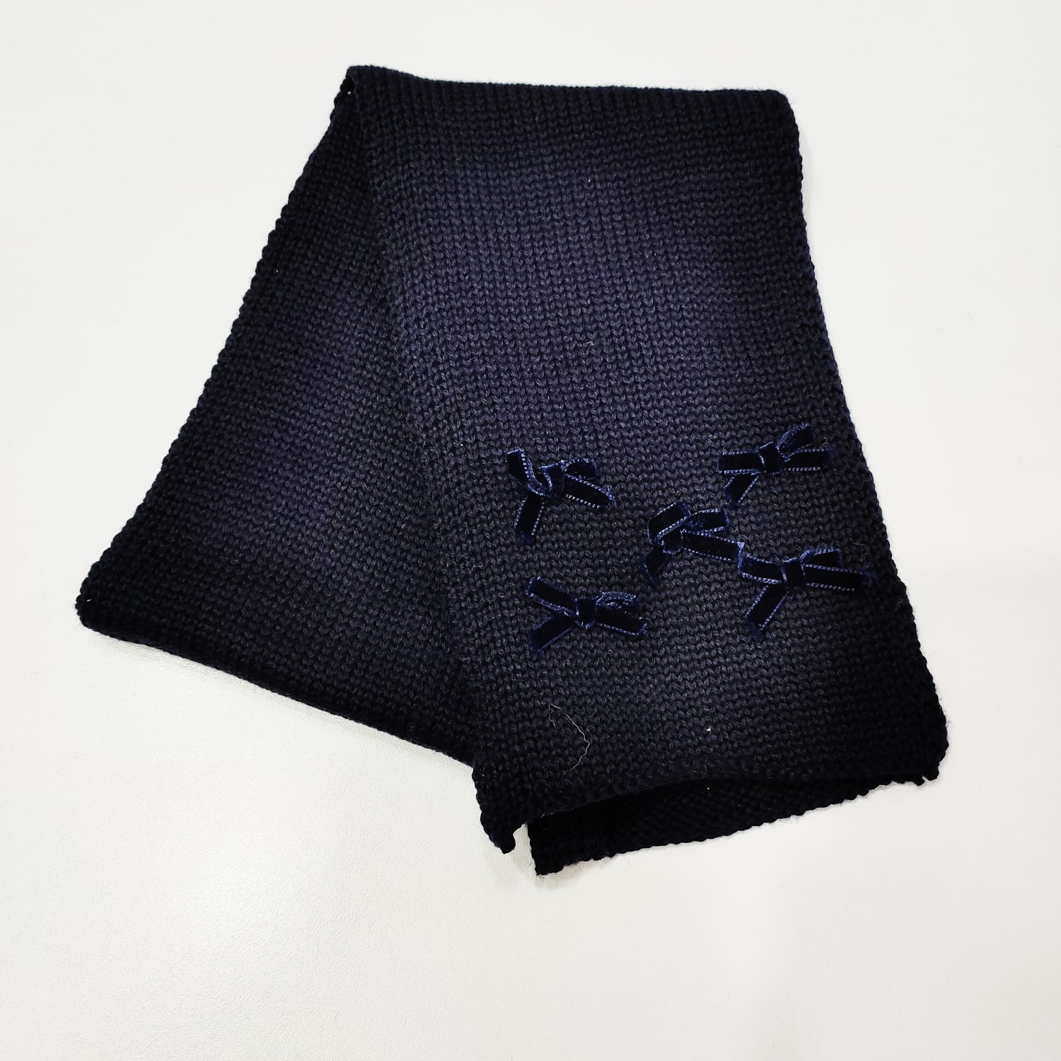 SCIARPA BLU CON FIOCCHI CATYA