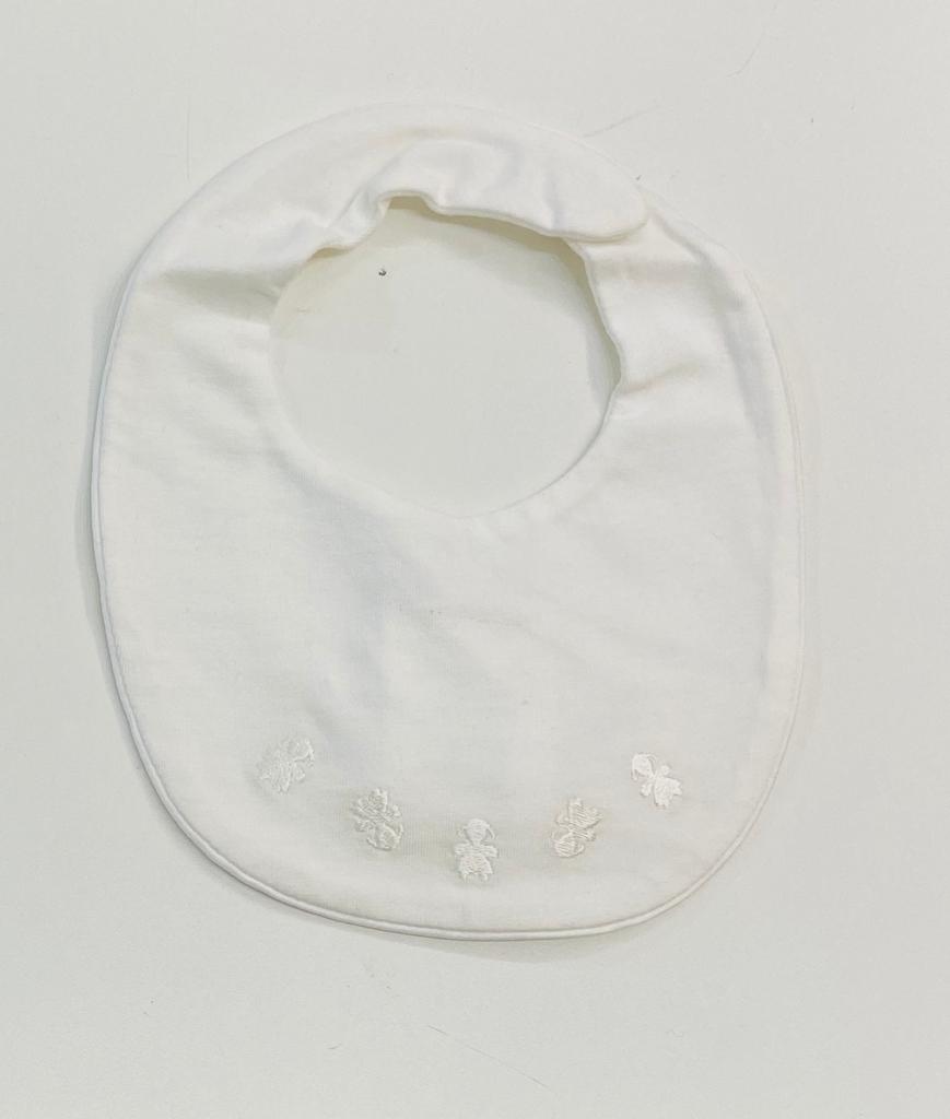 Bavetta bianca con logo tono su tono LE BEBE