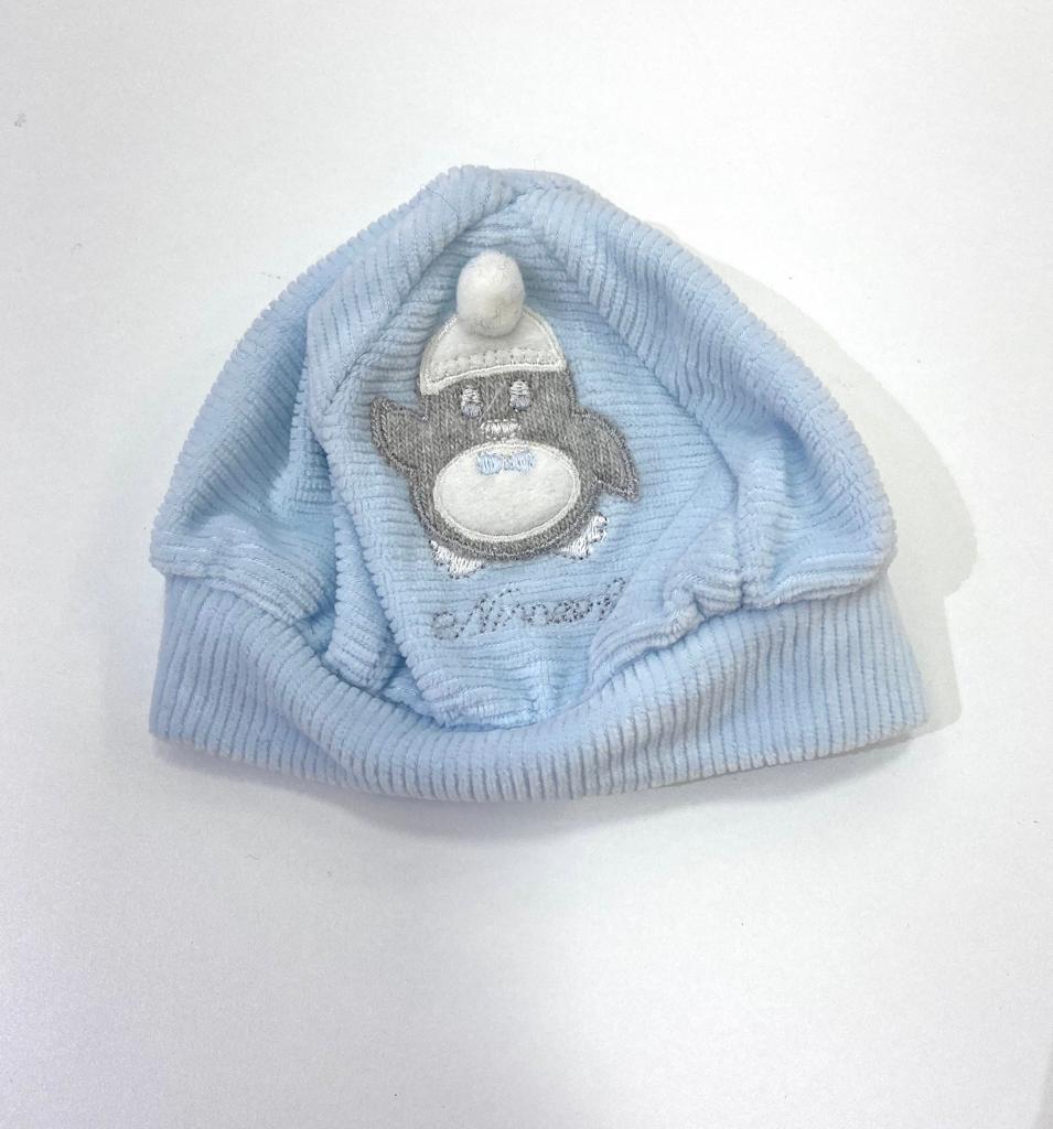 Cappellino celeste con pinguino NINNAOH