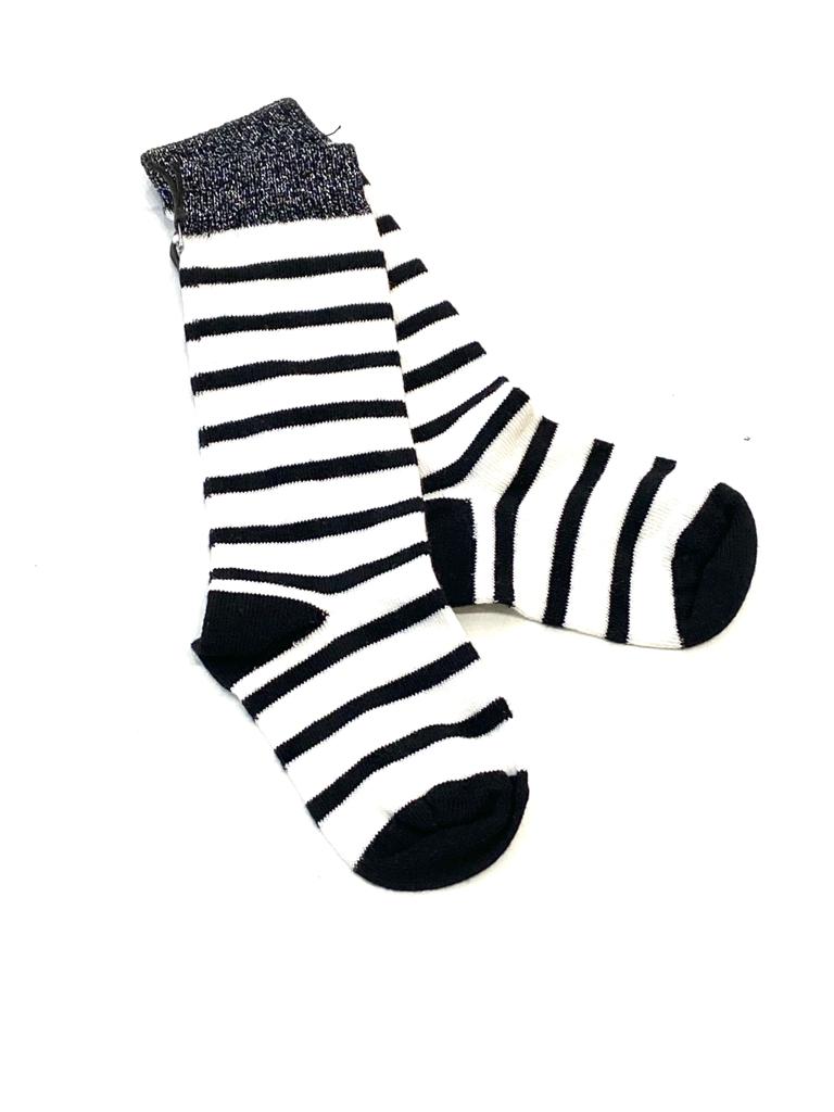Calzini a righe con elastico in lurex MICROBE