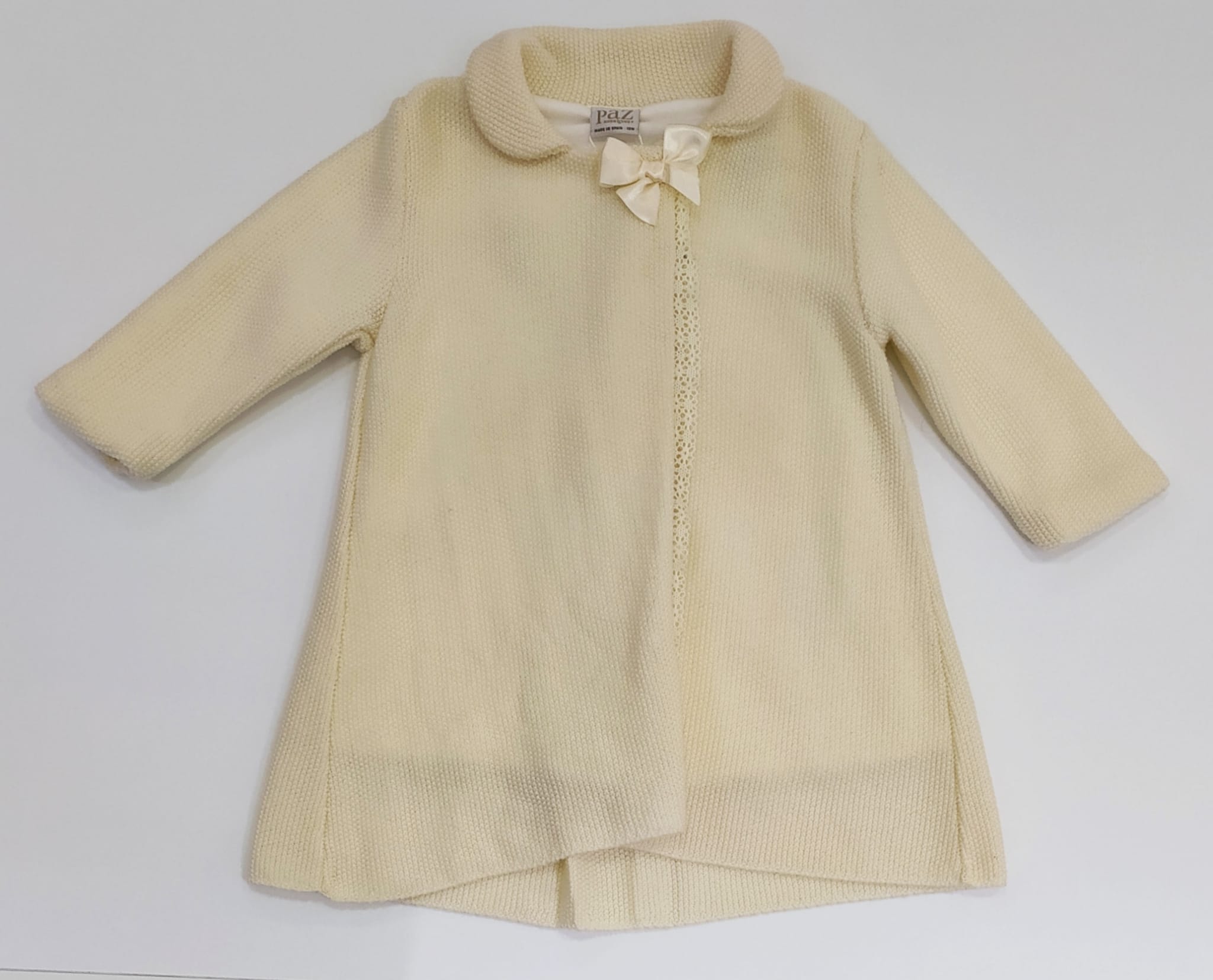 Cappotto in maglia con profilo ricamato e fiocco in raso PAZ RODRIGUEZ 