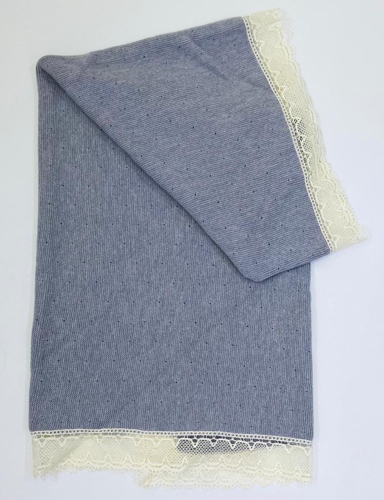 Coperta in filo con pizzo sui bordi PAZ RODRIGUEZ 