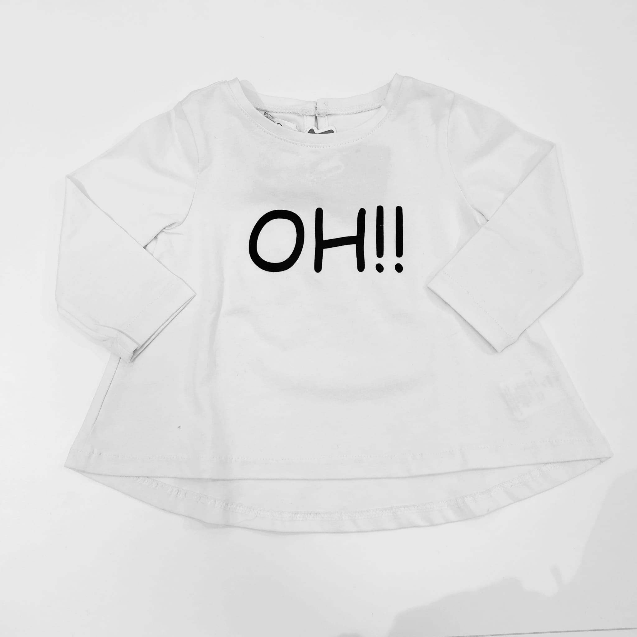 T-shirt svasata con scritta 'oh!' NINALUNA 