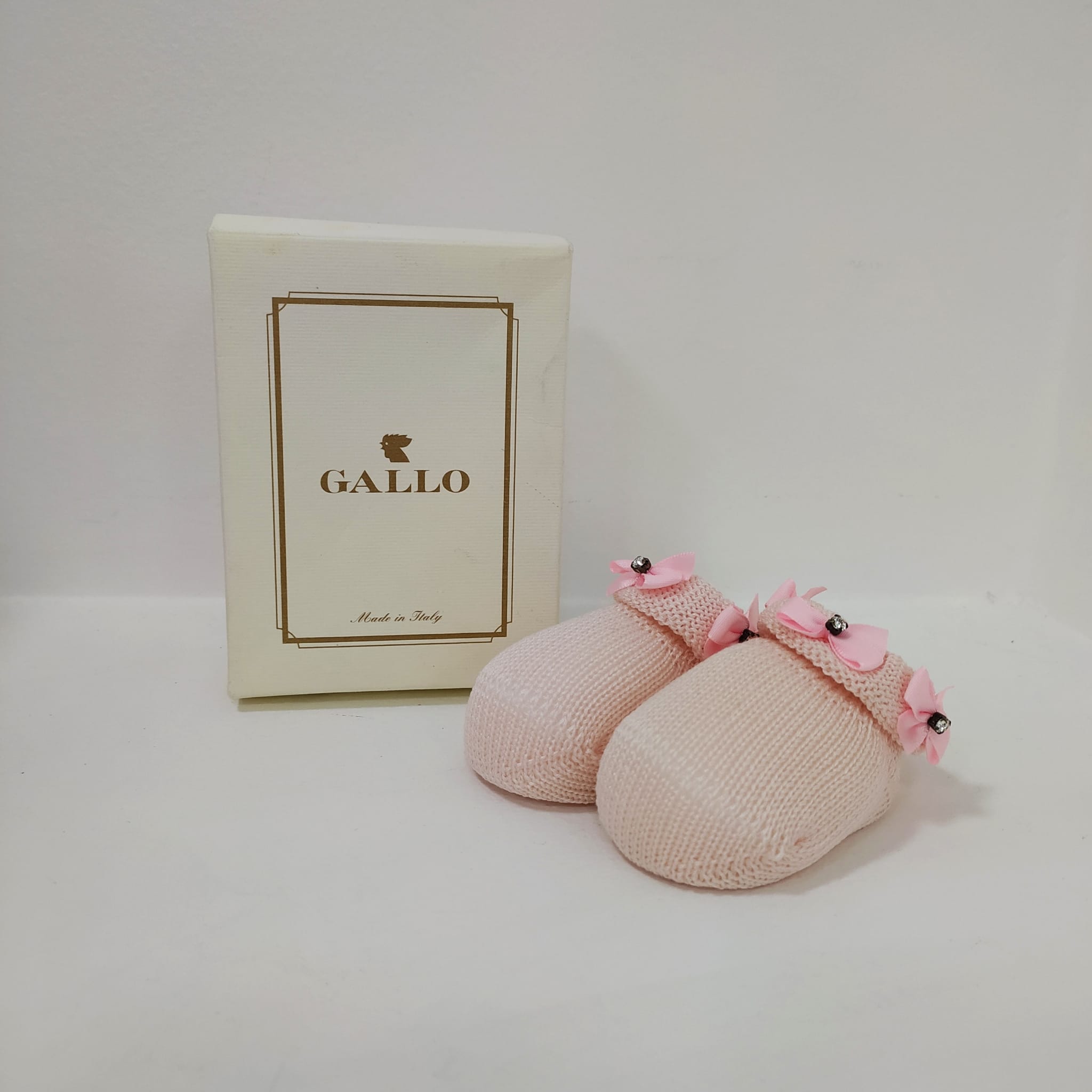 Babbucce con fiocchettini e applicazione brillantino GALLO