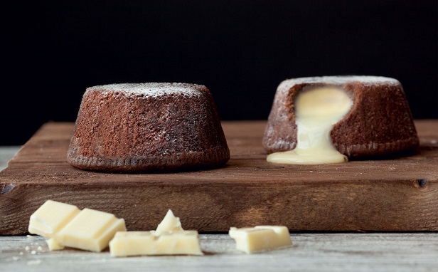 Monoporzione soufflè al cioccolato e cioccolato bianco