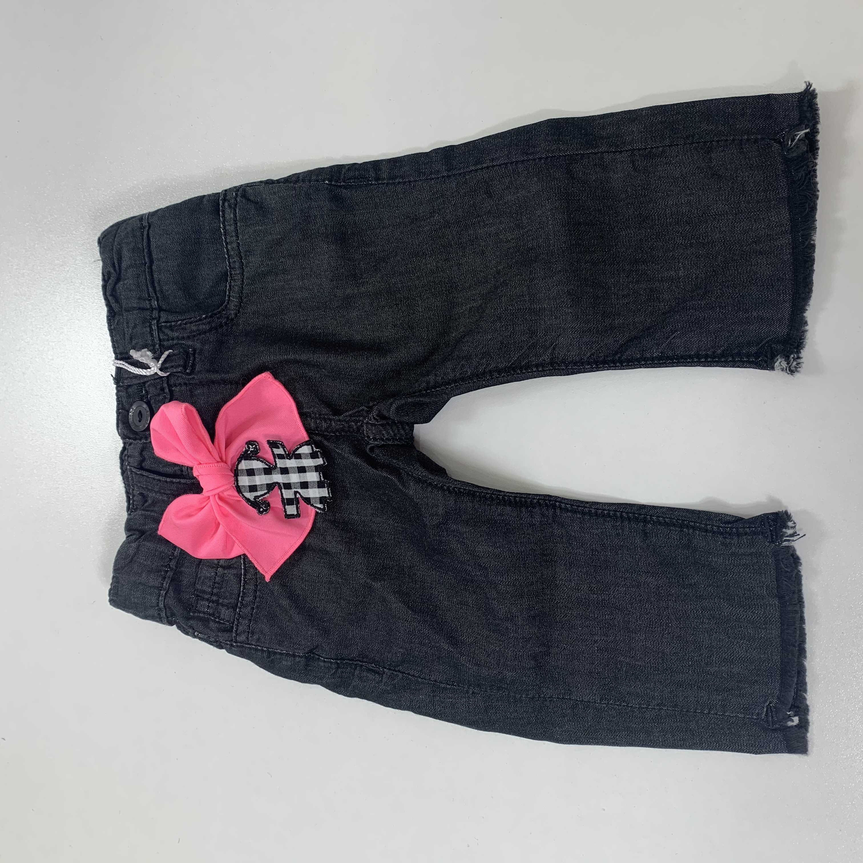 Jeans nero con fiocco fucsia LE BEBE