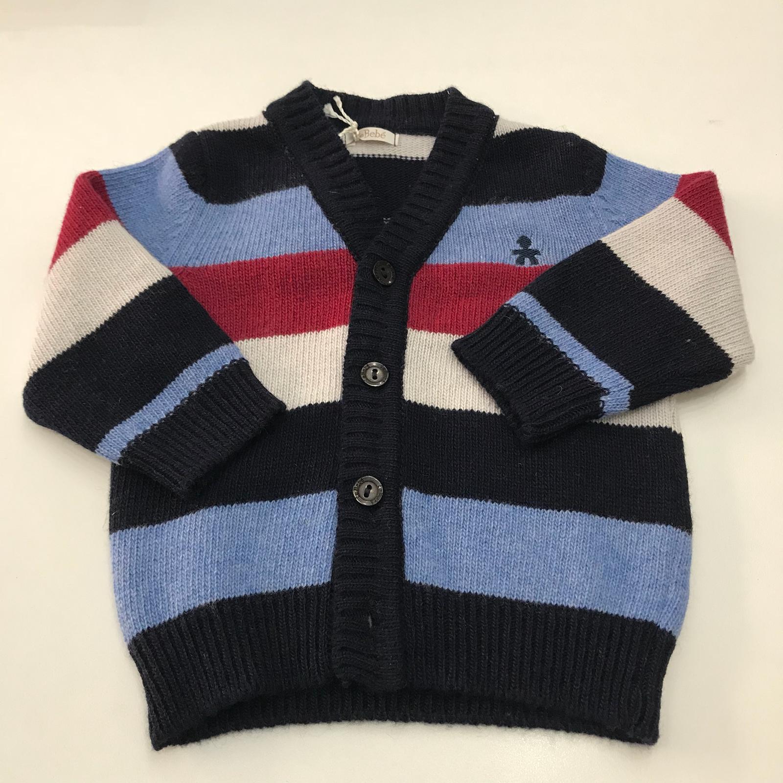 Cardigan scollo a V righe multicolori LE BEBE 