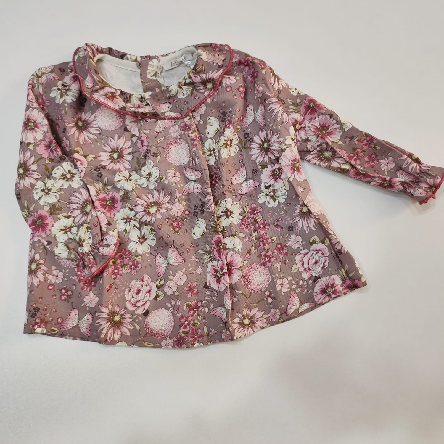 Blusa a fiori dettaglio colletto con volant LE BEBE