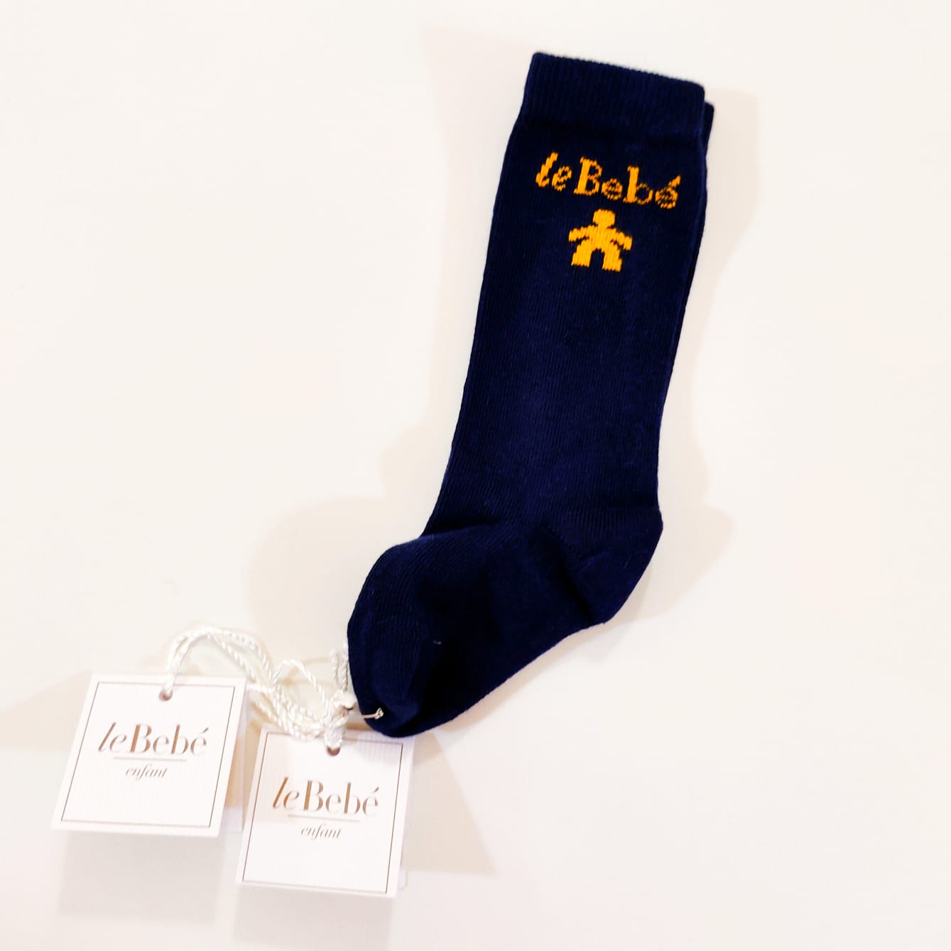 Calzini con logo e bimbo gialli LE BEBE