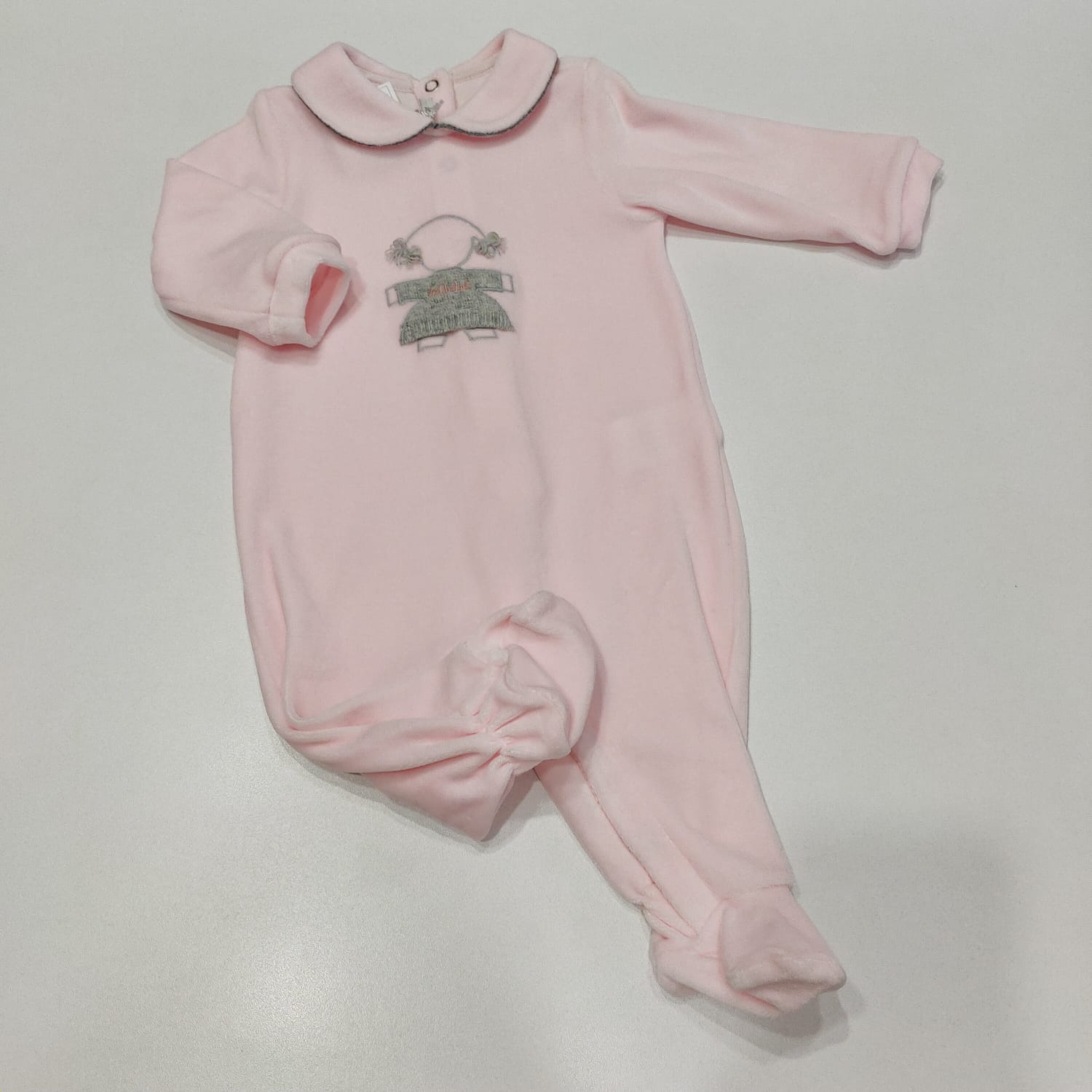 Tutina in ciniglia con stampa bimba con vestito LE BEBE