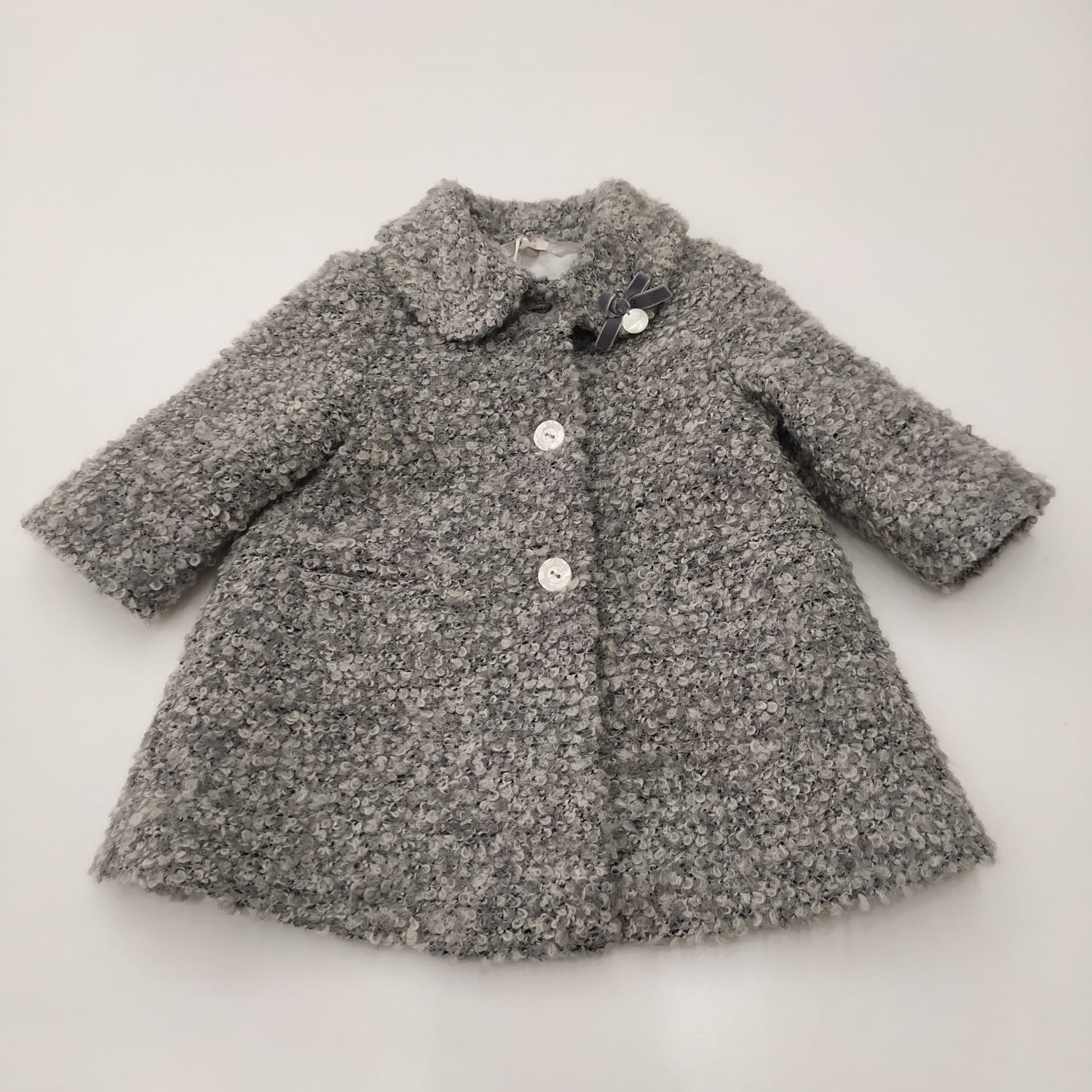 Cappottino lungo in pelliccia con colletto tondo LE BEBE