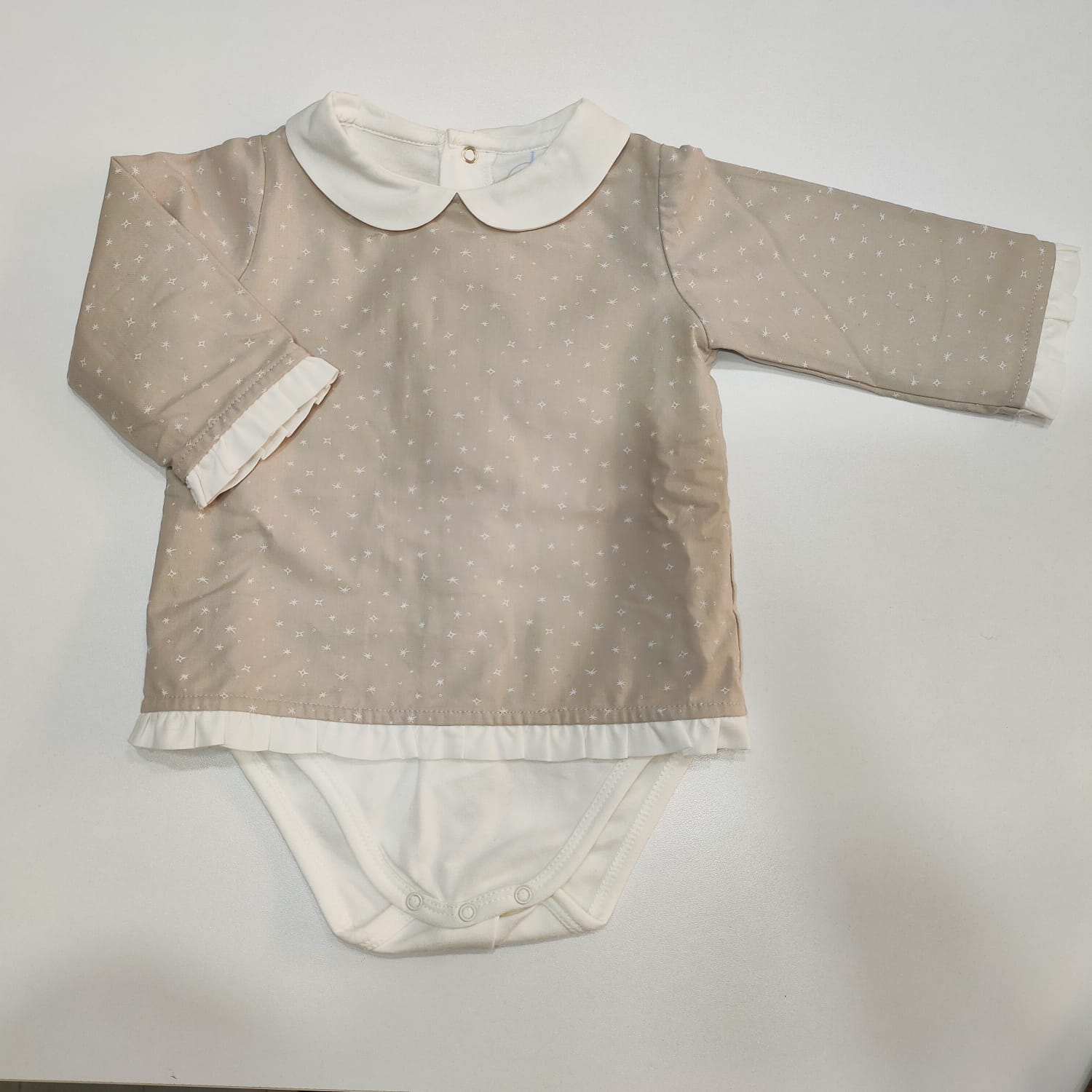 Maglia a body con colletto tondo e stampa stelline LARANJINHA