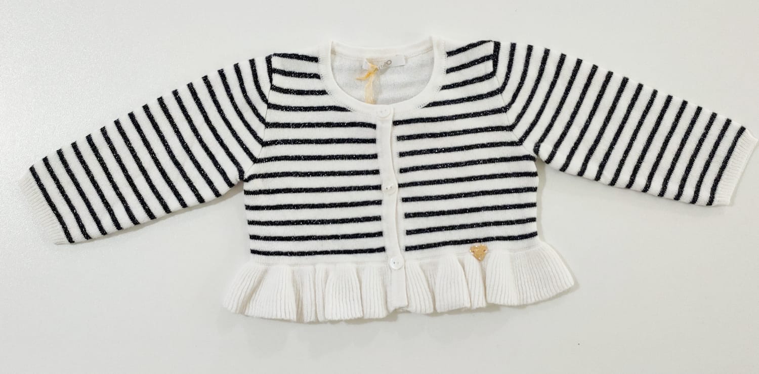 Cardigan a righe con parte finale con volant LIU JO 