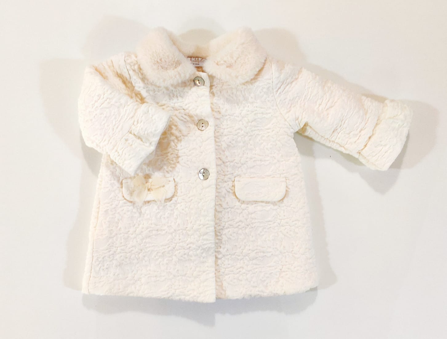 Cappottino damascato con collo pelliccia PAZ RODRIGUEZ