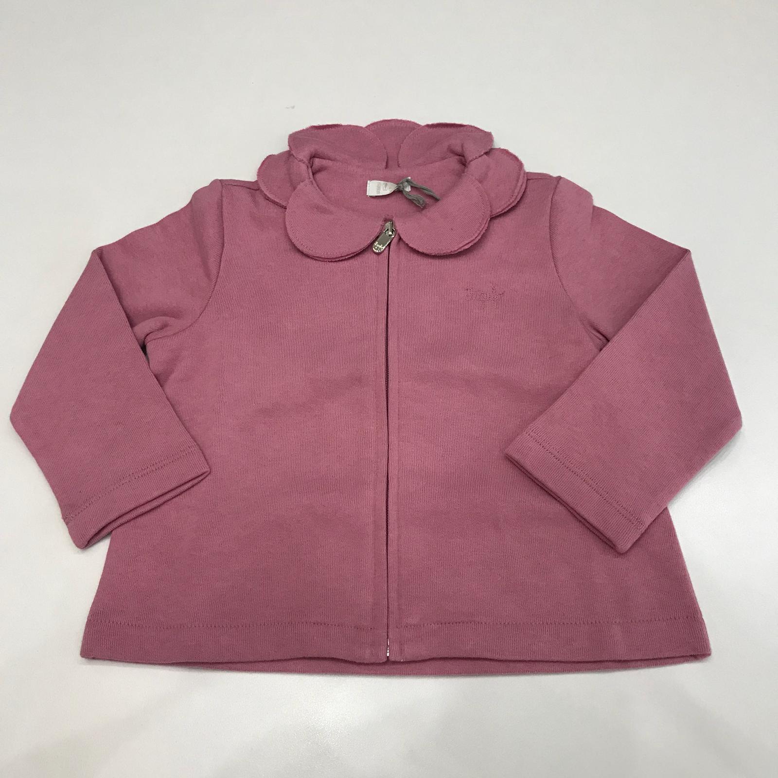 Felpa con zip rosa con collo a fiore IL GUFO 