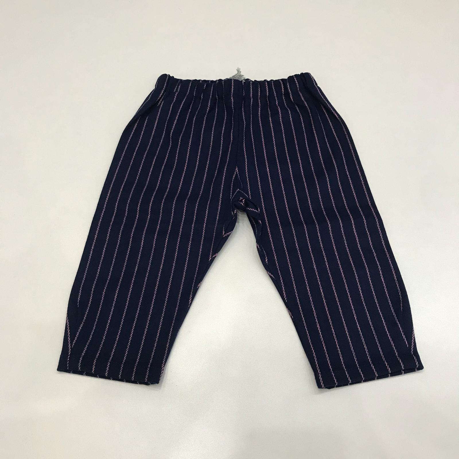 Pantalone blu a righe rosa con elastico in vita IL GUFO 