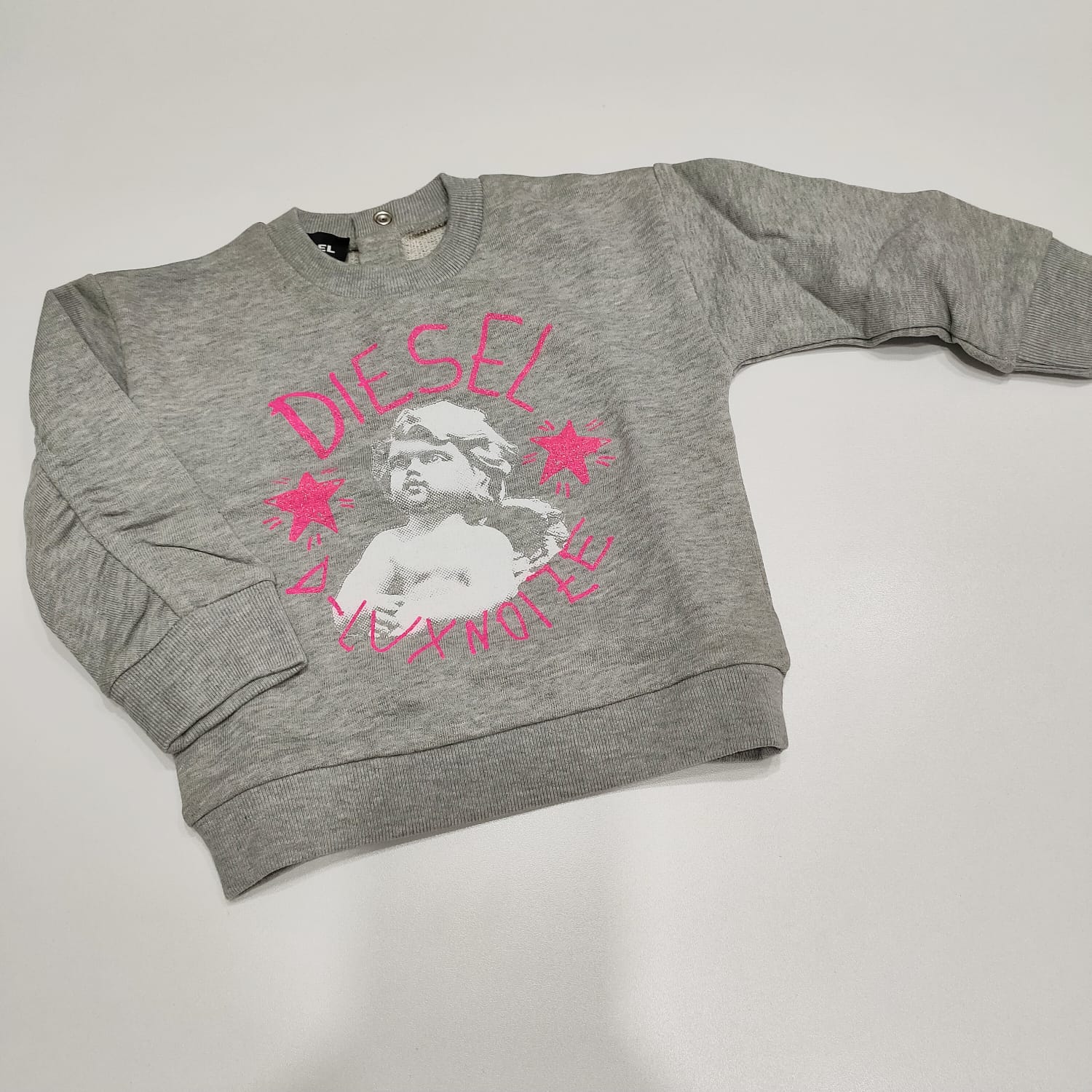 Felpa garzata con stampa angelo e logo DIESEL