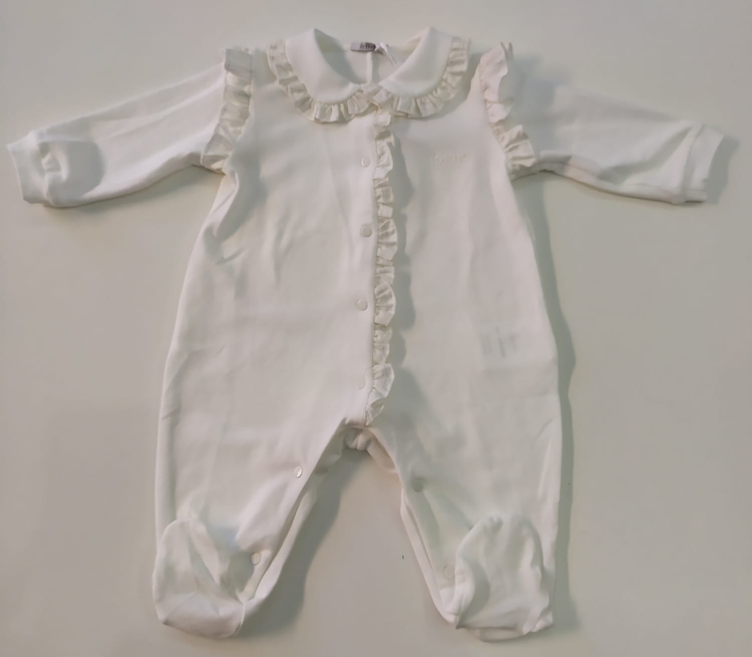 Tutina con rouches con dettagli argento LE BEBE