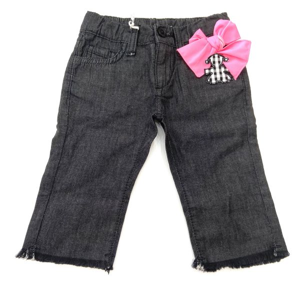 Jeans nero con fiocco fucsia LE BEBE