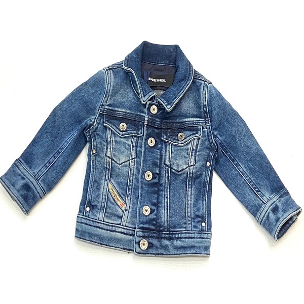Giubbino in jeans con bottoni in metallo e tasche frontale DIESEL