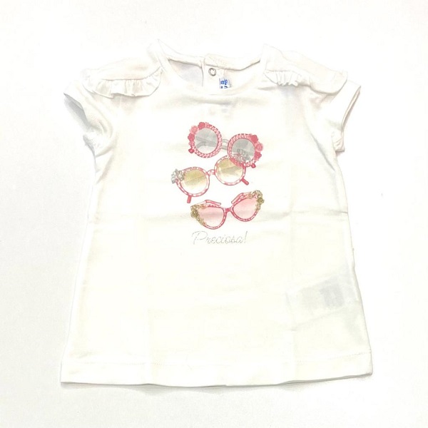 T-shirt stampa occhiali e dettaglio rouches sulle maniche MAYORAL