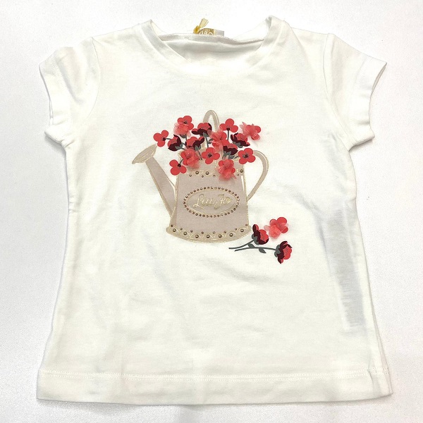 T-shirt in morbido cotone strech, girocollo e a maniche corte caratterizzata dall’applicazione di strass e borchie LIU JO 