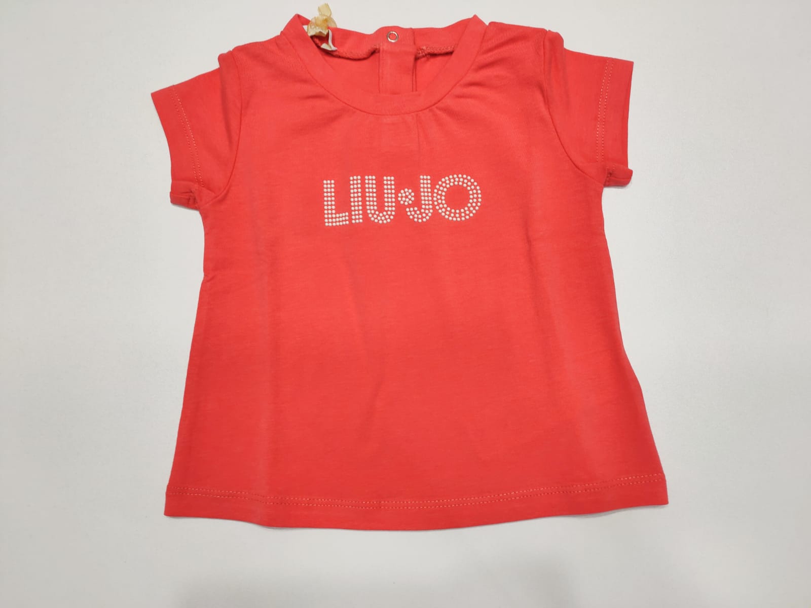 T-shirt mezza manica con logo in perline sul davanti LIU JO
