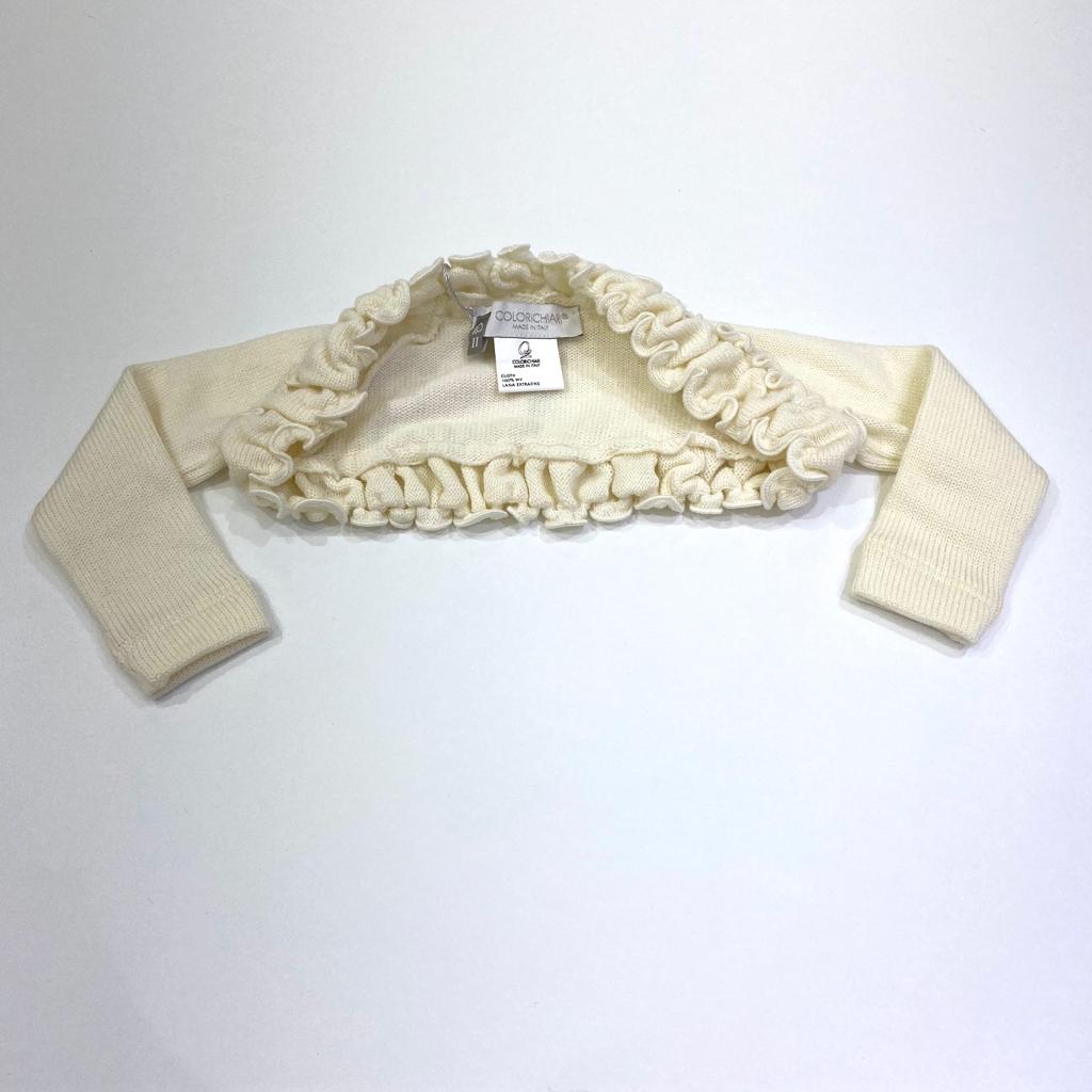 Coprispalle crop con rouches tinta unita COLORICHIARI