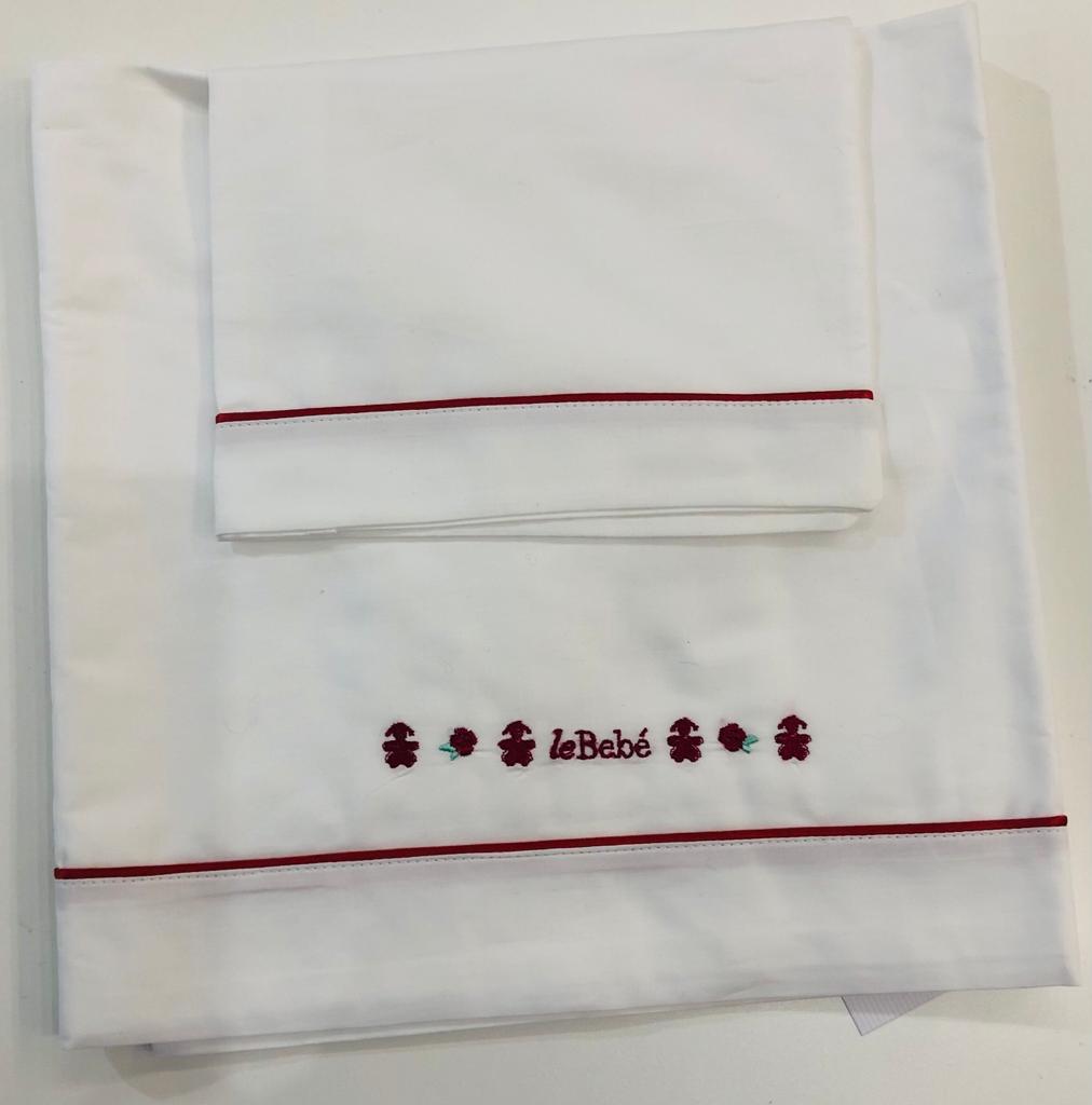 Lenzuolino con inserti rossi LE BEBE