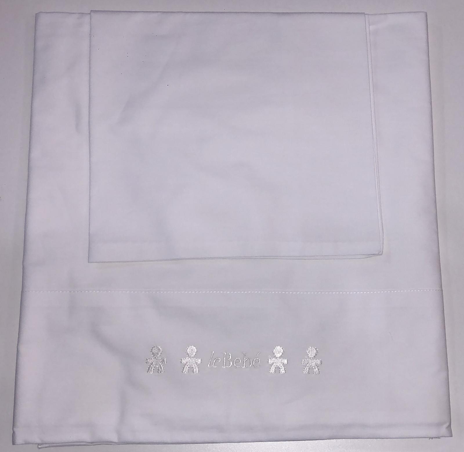 Lenzuolo bianco con logo tono su tono LE BEBE