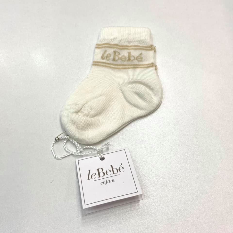 Calzino corto logo tra doppie righe LE BEBE'