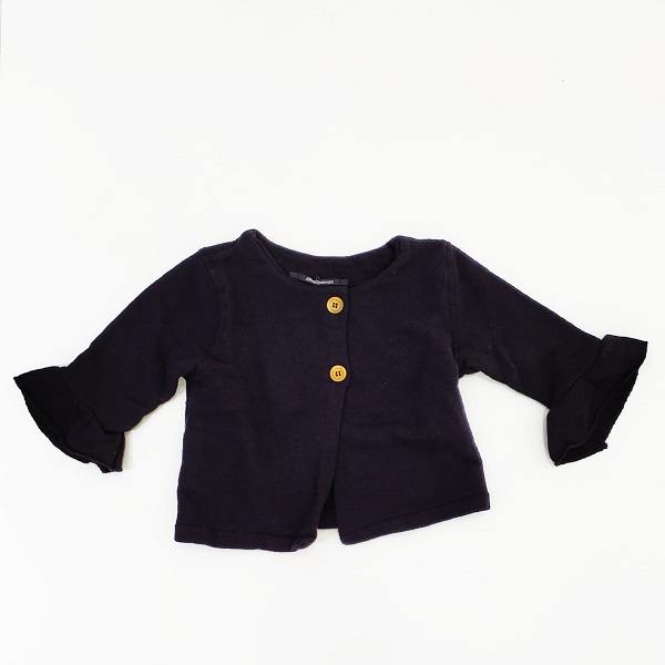 Cardigan nero con bottoncini in legno AVENTIQUATTRORE 