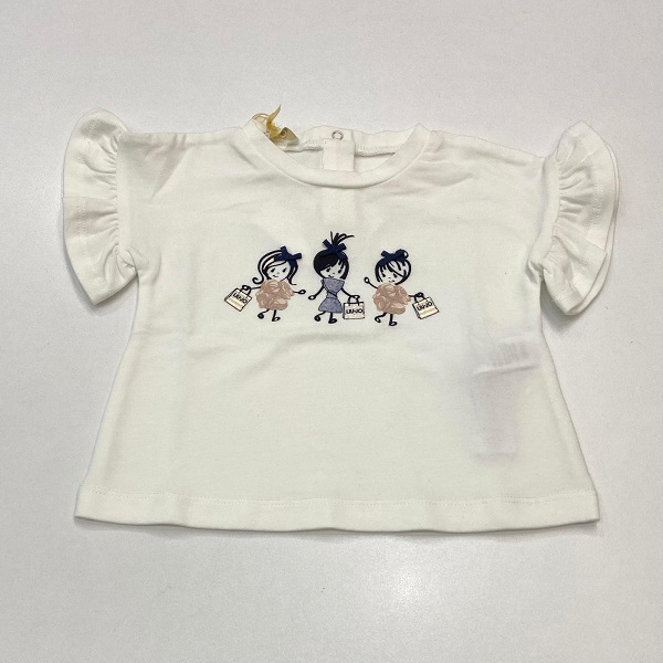 T-shirt stampa bimbe in shopping e maniche a campanella LIU JO