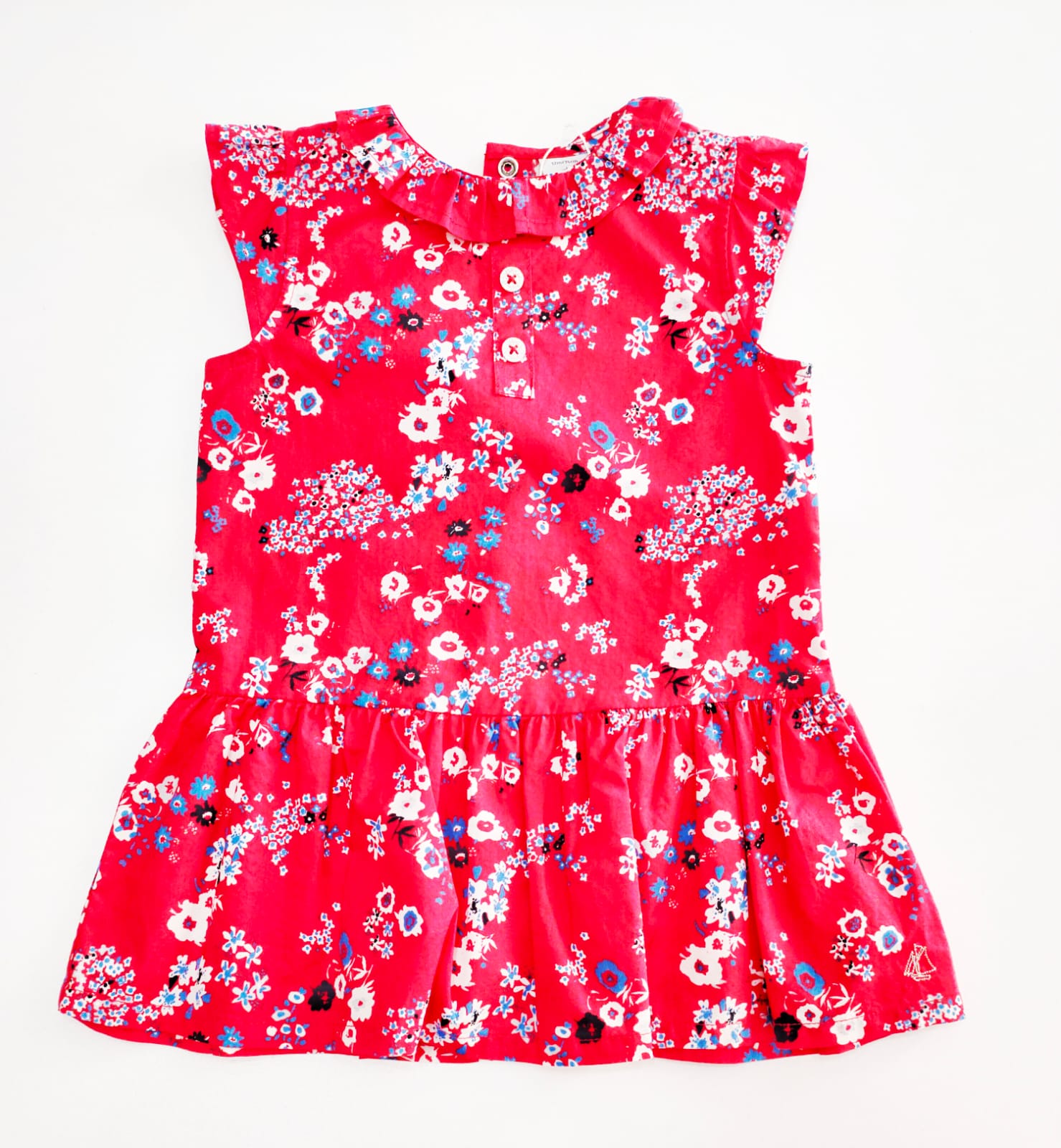 Abitino rosso con fiorellini blu PETIT BATEAU