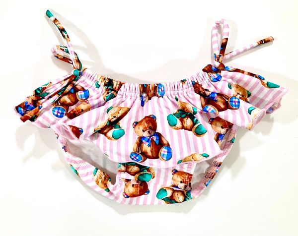 Costume slip da mare a fasce con orsacchiotti SAINT BARTH