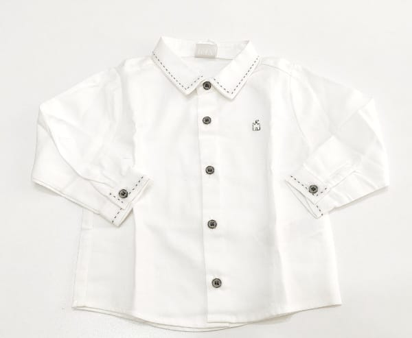 Camicia bianca con particolari grigi PAZ RODRIGUEZ