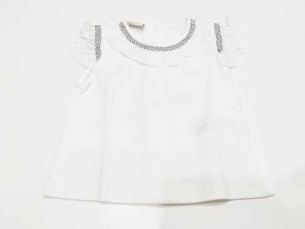 T-shirt bianca con volant collo e maniche abbottonatura sul retro PAZ RODRIGUEZ  