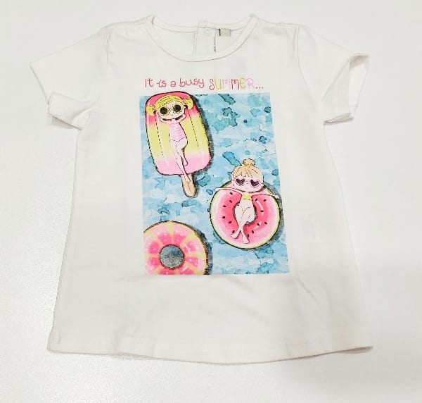 T-shirt con stampa bimbe su gonfiabili BIRBA