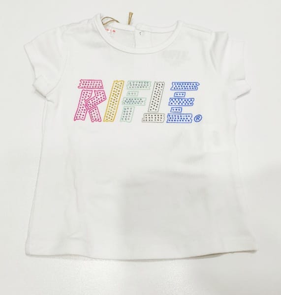 T-shirt con logo strass applicati RIFLE 