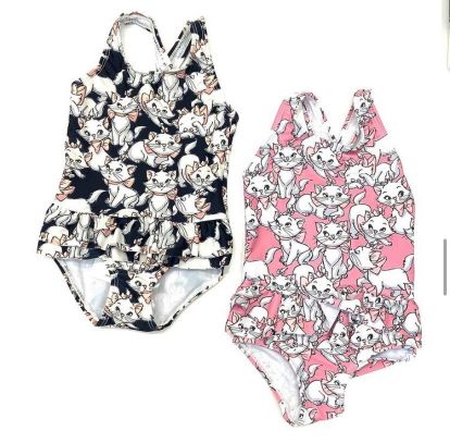 Costume mare intero stampa gattini rosa o blu NAME.IT