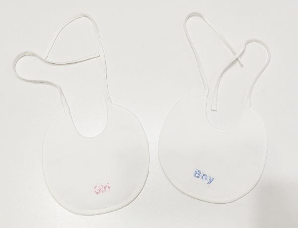 Bavetta bianca scritta BOY o GIRL ORIGAMI