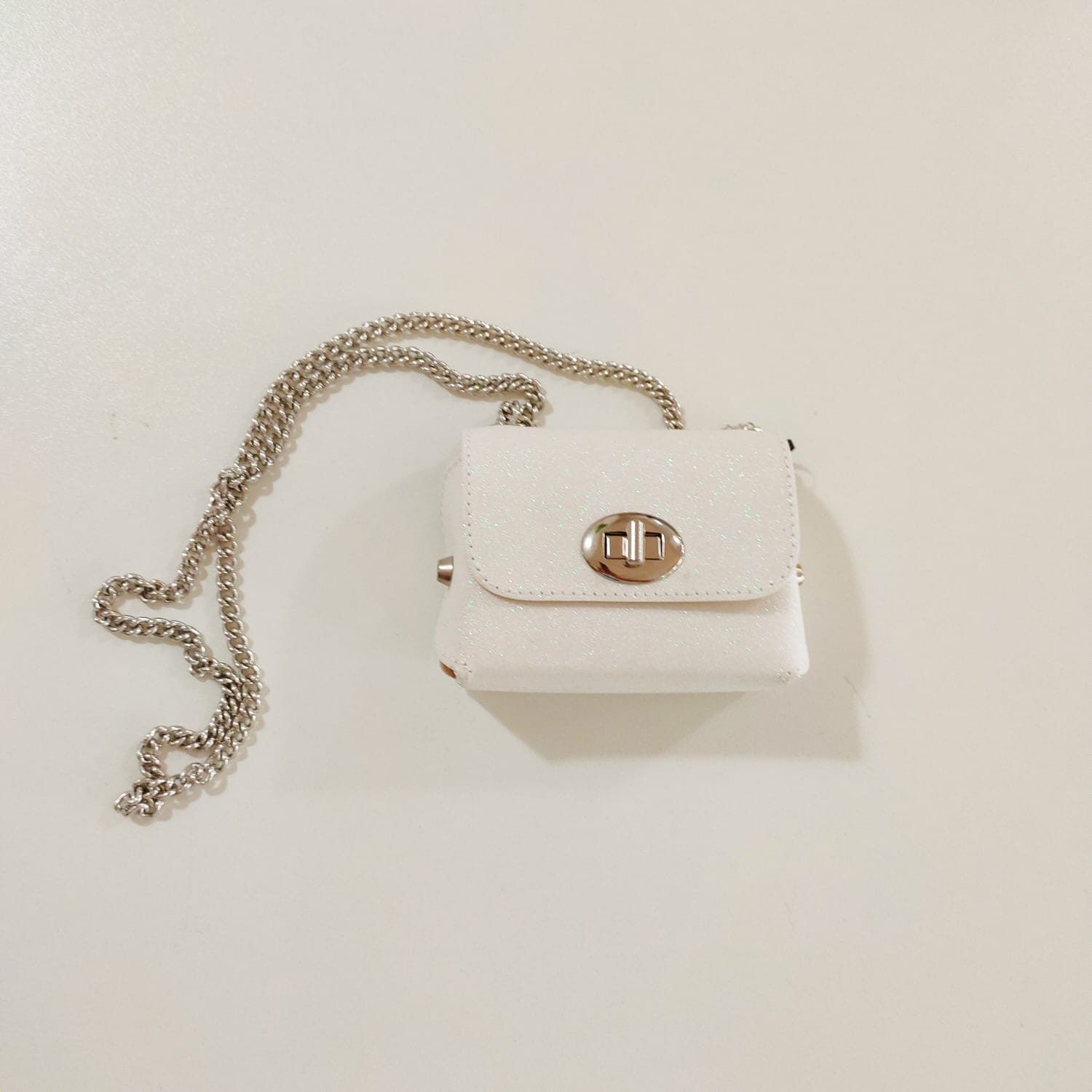 Mini borsetta bianca glitterata PICCOLA LUDO